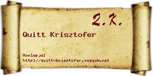 Quitt Krisztofer névjegykártya