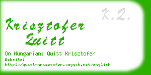 krisztofer quitt business card